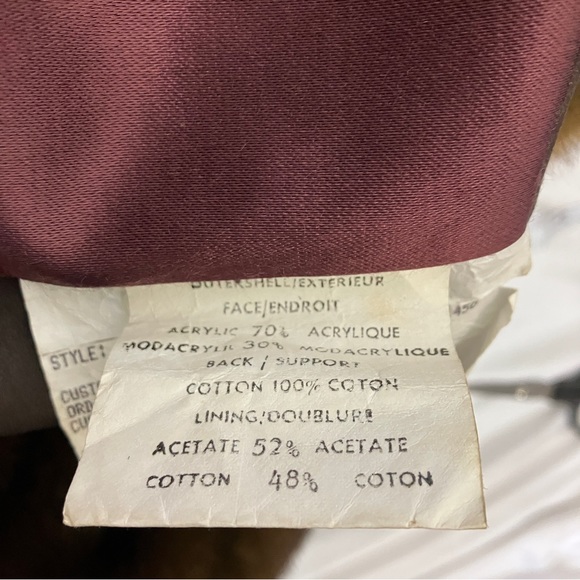 Vintage faux fur mink coat medium brown vegan classic mink tails tassels trench - Picture 9 of 12